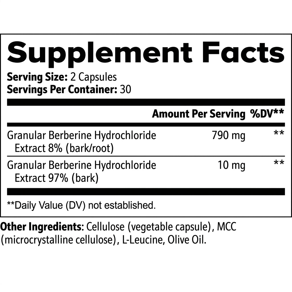 Berberine Capsules 800mg – Vegan HCl Extract for Daily Wellness