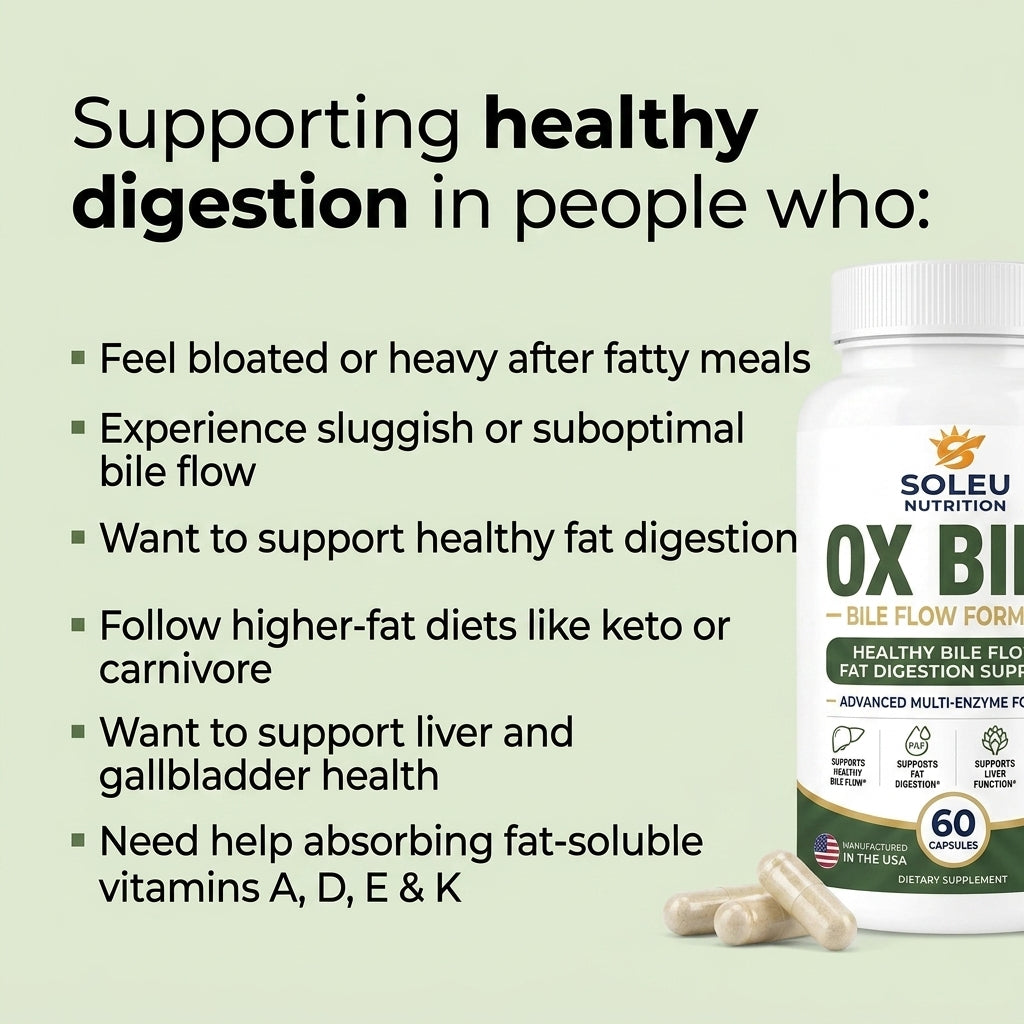 Ox Bile Bile Flow Formula with Artichoke & Digestive Enzymes – 60ct