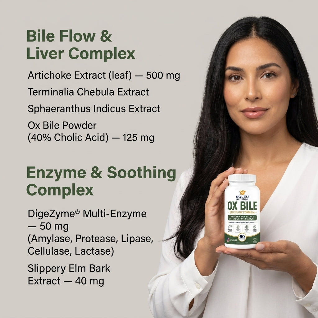 Ox Bile Bile Flow Formula with Artichoke & Digestive Enzymes – 60ct