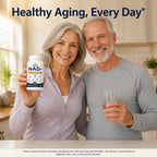 Couple in their late 50s after a morning walk holding Soleu NAD+ and resveratrol healthy aging formula